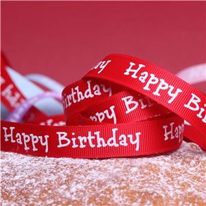Cake Ribbons - Happy Birthday Red